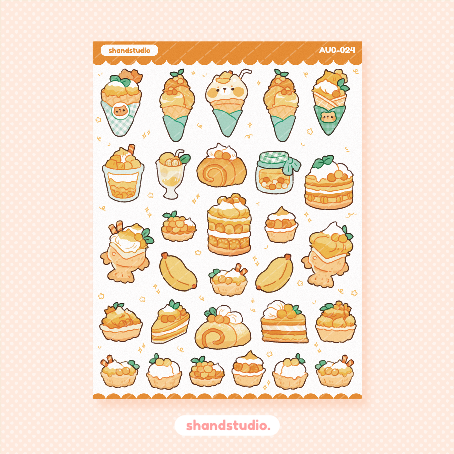 Bear Pastries and Desserts #2 Planner Sticker Sheet