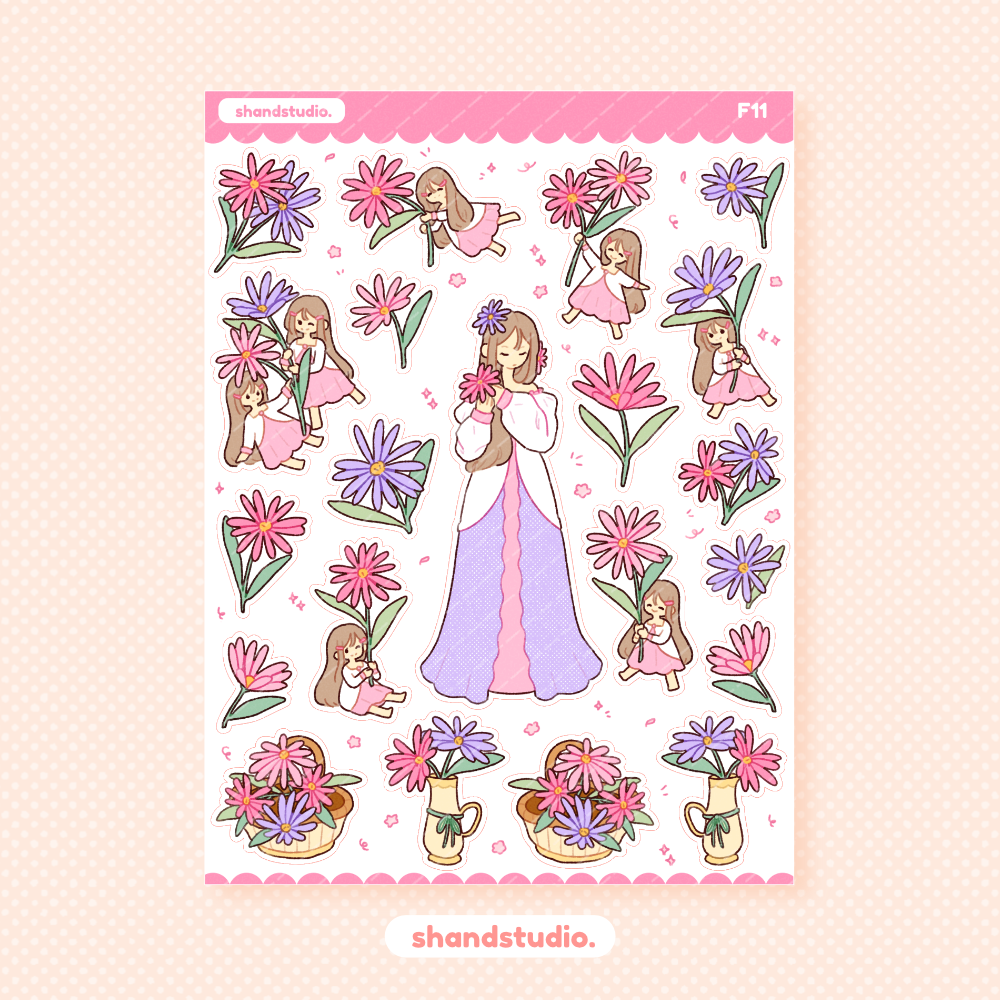 Aster Princess Sticker Sheet