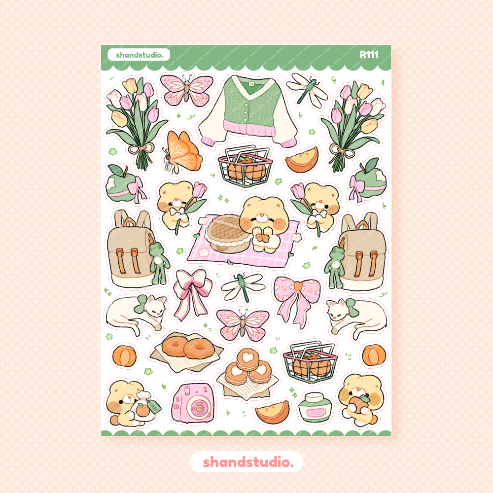 Little Secret Spring Date Themed Sticker Sheet