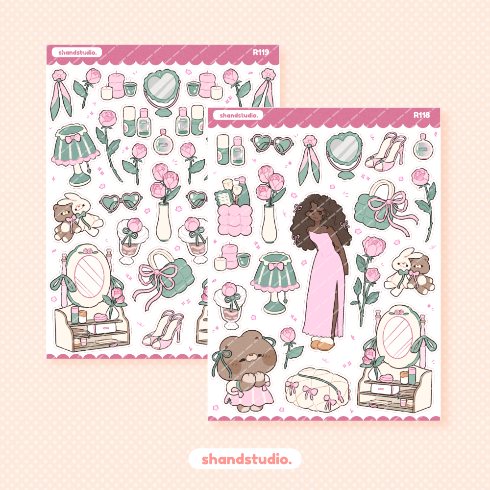 Cozy in Pink #1 Theme Sticker Sheet