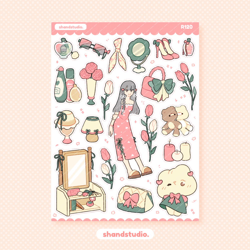 Cozy in Pink #2 Theme Sticker Sheet