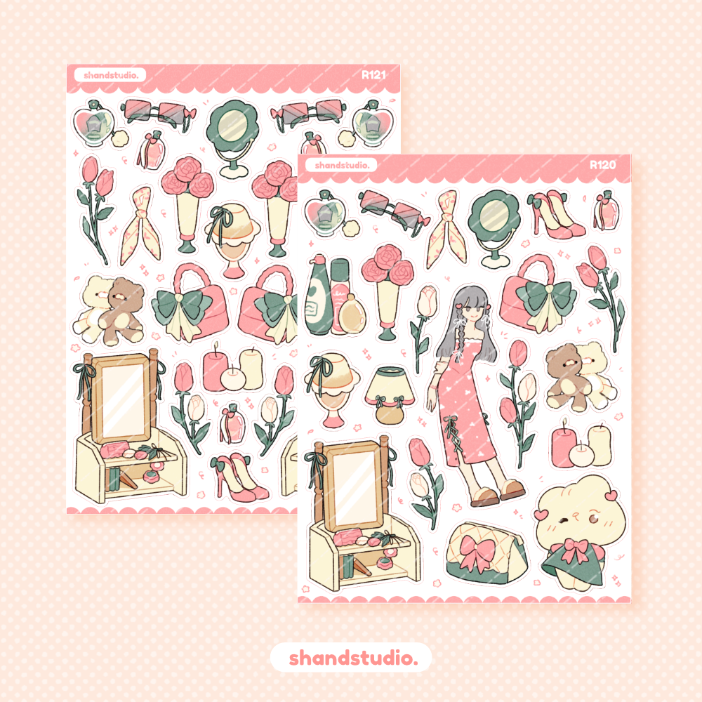 Cozy in Pink #2 Theme Sticker Sheet