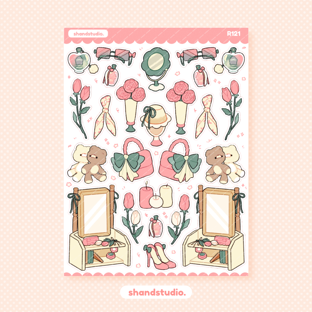 Cozy in Pink #2 Theme Sticker Sheet