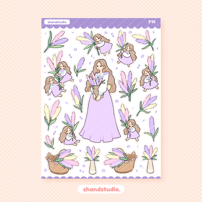 Lavender Princess Sticker Sheet