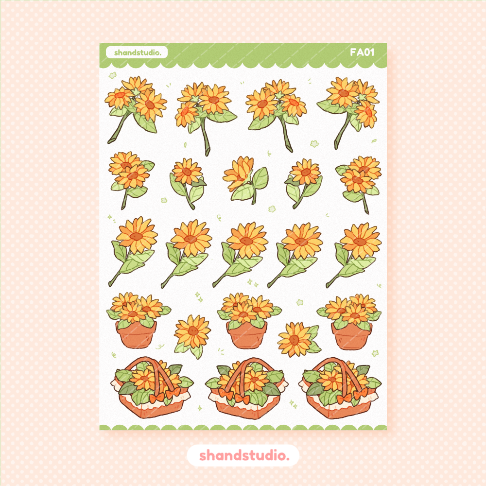 Sunflower Princess Sticker Sheet