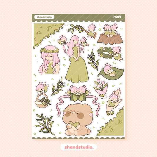 Olive Pixies Sticker Sheet