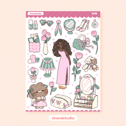 Cozy in Pink #1 Theme Sticker Sheet