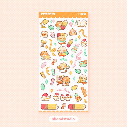 Tiny Bear Stationery Mini Sticker Sheet
